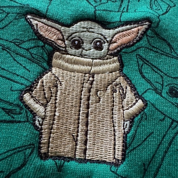 Star Wars Baby Yoda Green Hoodie Size Youth M (7-9) - Picture 3 of 5